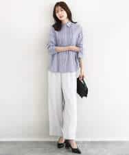 FOBFD02110 MK MICHEL KLEIN(MK ミッシェルクラン) [洗える]ストレッチジャージシャツ ライトグレー