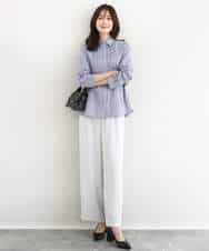 FOBFD02110 MK MICHEL KLEIN(MK ミッシェルクラン) [洗える]ストレッチジャージシャツ ライトグレー