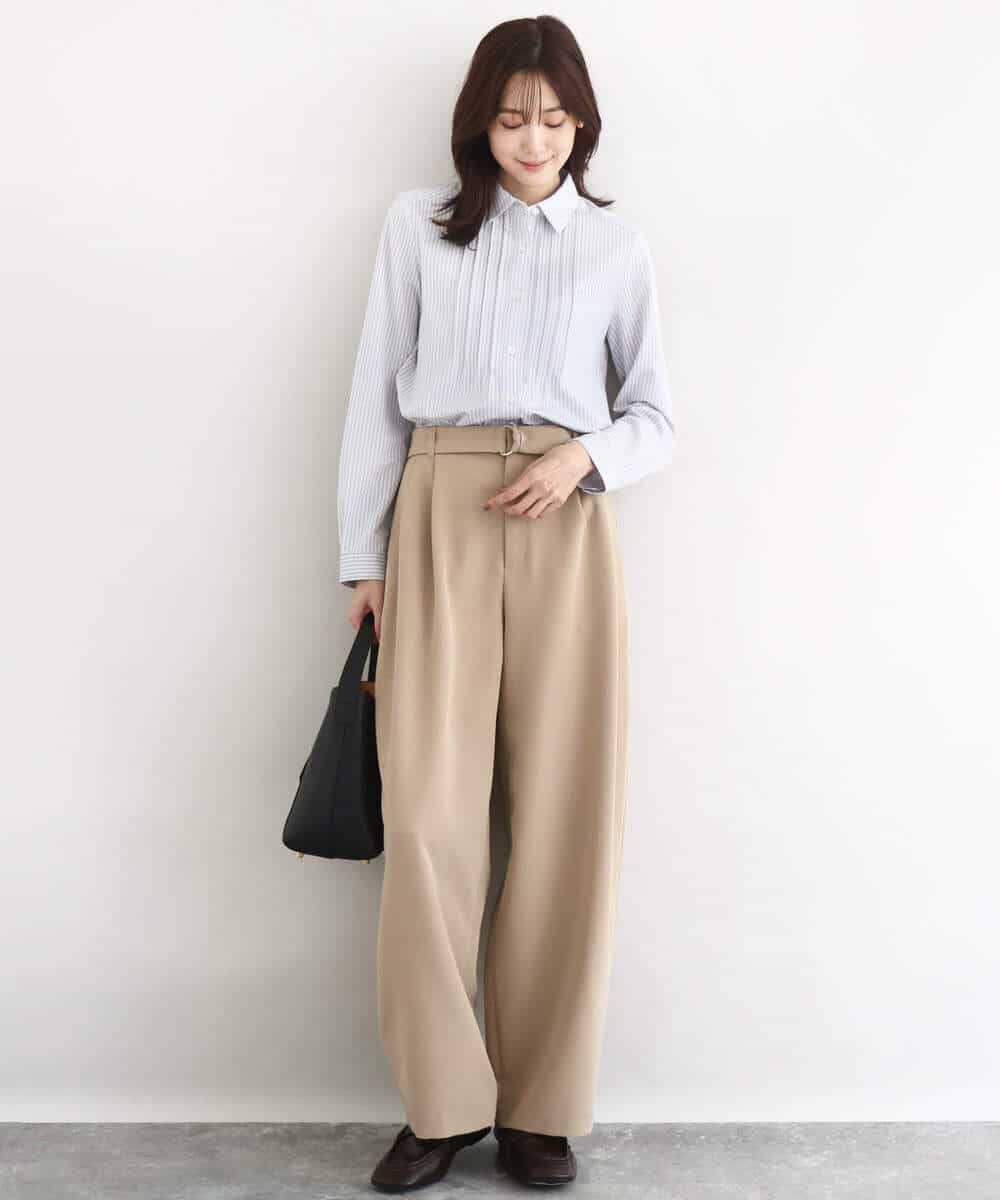 FOBFD02110 MK MICHEL KLEIN(MK ミッシェルクラン) [洗える]ストレッチジャージシャツ ライトグレー