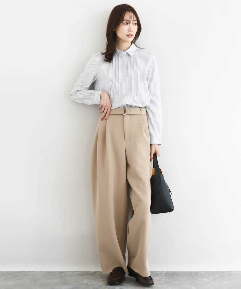 FOBFD02110 MK MICHEL KLEIN(MK ミッシェルクラン) [洗える]ストレッチジャージシャツ ライトグレー