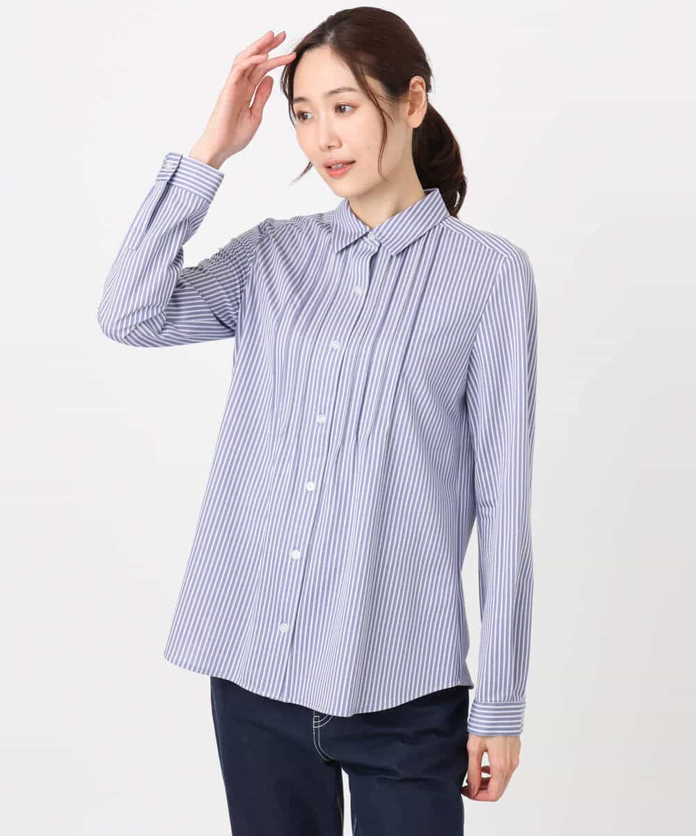 FOBFD02110 MK MICHEL KLEIN(MK ミッシェルクラン) [洗える]ストレッチジャージシャツ ライトグレー