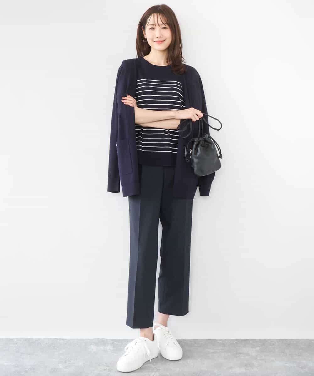 FOFGD30170 MK MICHEL KLEIN(MK ミッシェルクラン) [洗える]カラーニットアンサンブル ライトブルー