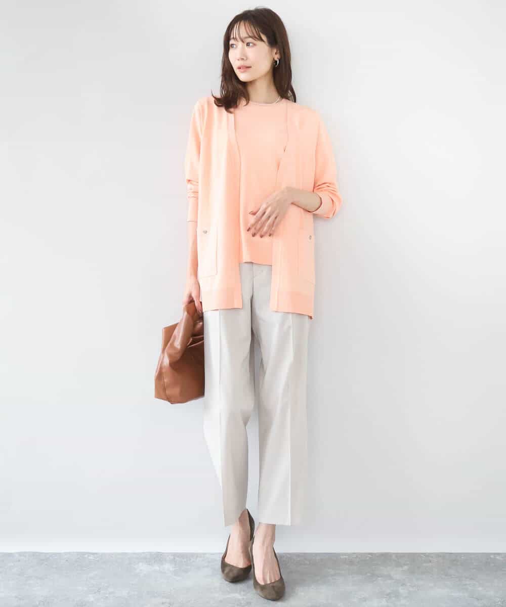 FOFGD30170 MK MICHEL KLEIN(MK ミッシェルクラン) [洗える]カラーニットアンサンブル ライトブルー