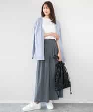FOFGD30170 MK MICHEL KLEIN(MK ミッシェルクラン) [洗える]カラーニットアンサンブル ライトブルー