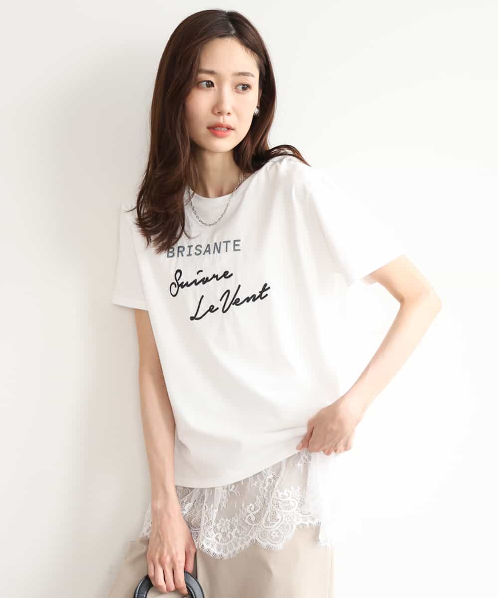 FOKGD61085 MK MICHEL KLEIN(MK ミッシェルクラン) [UVカット/接触冷感/洗える]デザインロゴTシャツ ホワイト