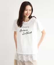 FOKGD61085 MK MICHEL KLEIN(MK ミッシェルクラン) [UVカット/接触冷感/洗える]デザインロゴTシャツ ホワイト