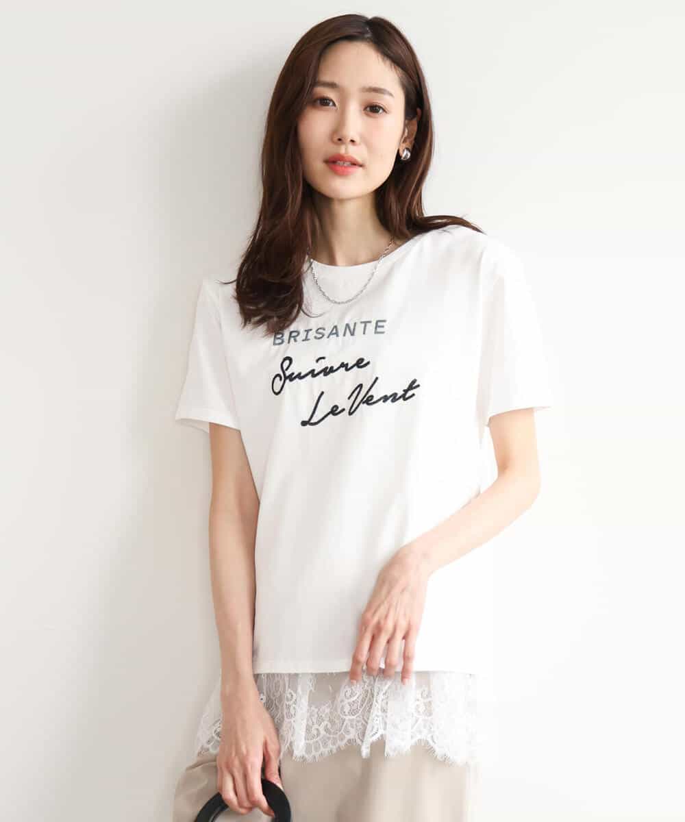 FOKGD61085 MK MICHEL KLEIN(MK ミッシェルクラン) [UVカット/接触冷感/洗える]デザインロゴTシャツ ホワイト