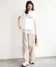 FOKGD61085 MK MICHEL KLEIN(MK ミッシェルクラン) [UVカット/接触冷感/洗える]デザインロゴTシャツ ホワイト