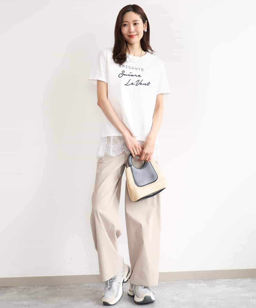 FOKGD61085 MK MICHEL KLEIN(MK ミッシェルクラン) [UVカット/接触冷感/洗える]デザインロゴTシャツ ホワイト