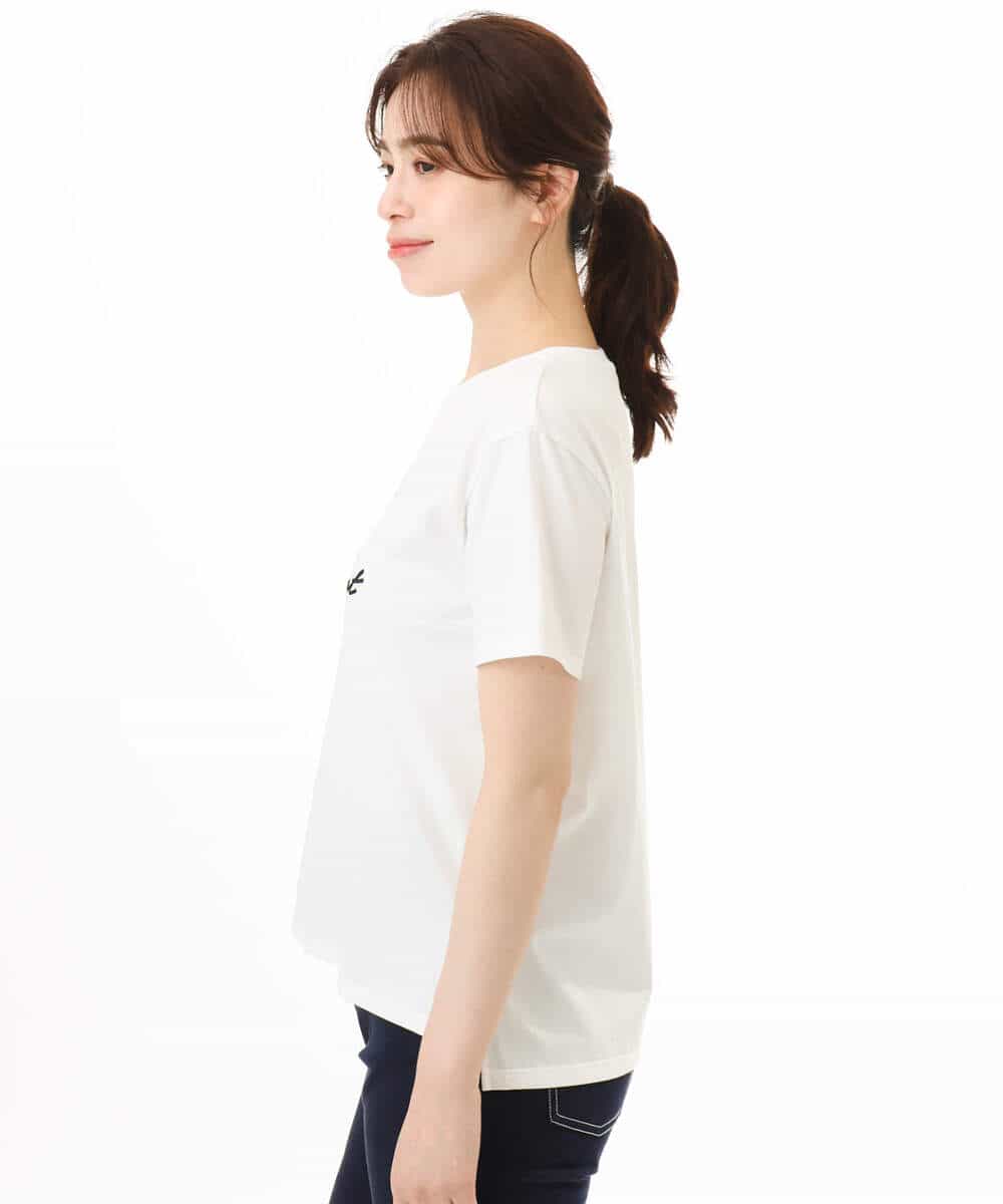 FOKGD61085 MK MICHEL KLEIN(MK ミッシェルクラン) [UVカット/接触冷感/洗える]デザインロゴTシャツ ホワイト