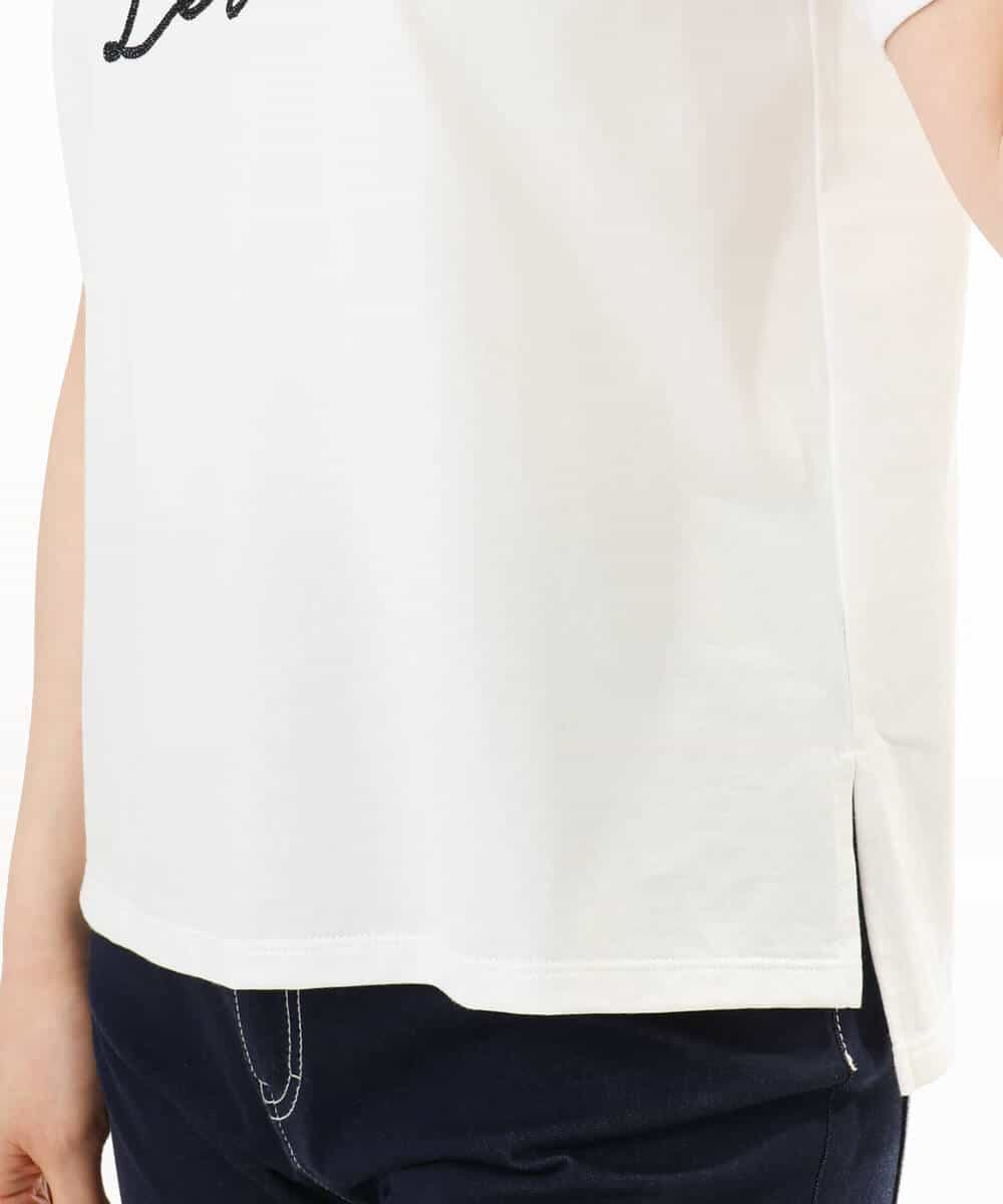 FOKGD61085 MK MICHEL KLEIN(MK ミッシェルクラン) [UVカット/接触冷感/洗える]デザインロゴTシャツ ホワイト