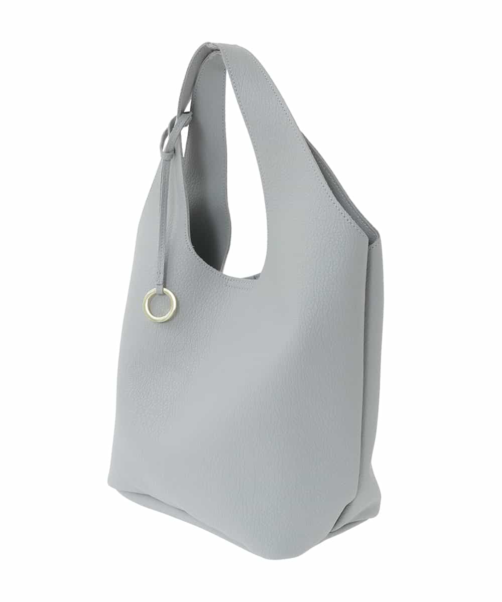 FR5GD02110 MK MICHEL KLEIN(MK ミッシェルクラン) [A4収納可]リングチャーム付きトートバッグ ライトグレー