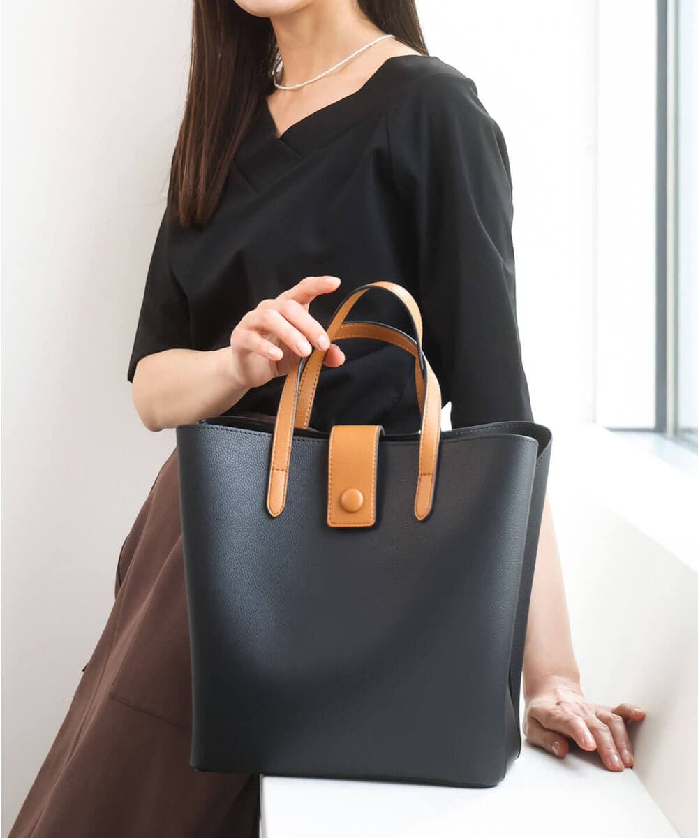 FR5GD04120 MK MICHEL KLEIN(MK ミッシェルクラン) 2wayスクエアトートバッグ ブラック
