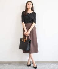 FR5GD04120 MK MICHEL KLEIN(MK ミッシェルクラン) 2wayスクエアトートバッグ ブラック