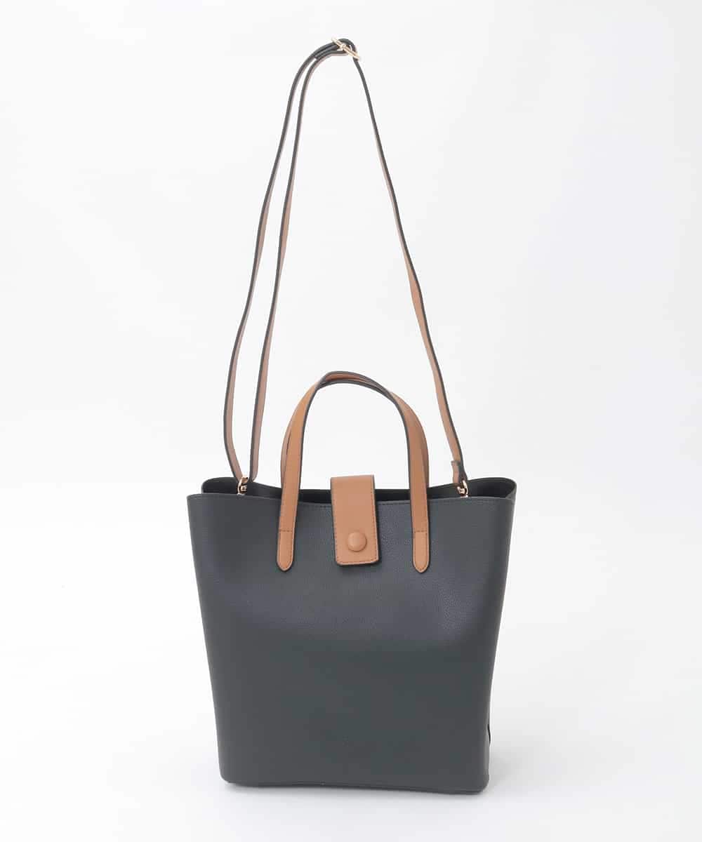 FR5GD04120 MK MICHEL KLEIN(MK ミッシェルクラン) 2wayスクエアトートバッグ ブラック