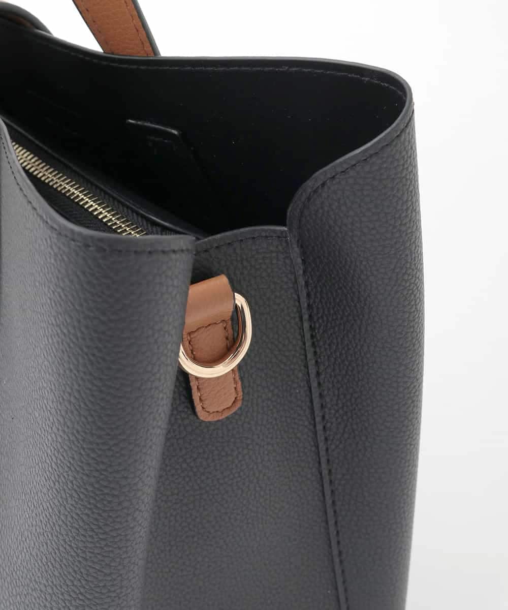 FR5GD04120 MK MICHEL KLEIN(MK ミッシェルクラン) 2wayスクエアトートバッグ ブラック