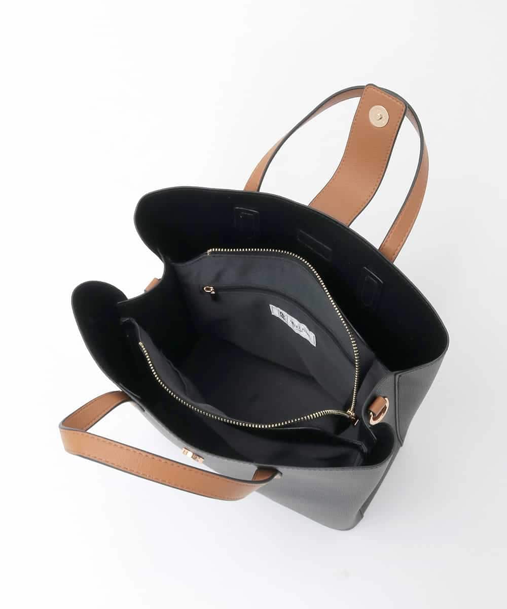 FR5GD04120 MK MICHEL KLEIN(MK ミッシェルクラン) 2wayスクエアトートバッグ ブラック
