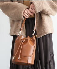 FR5JD21140 MK MICHEL KLEIN(MK ミッシェルクラン) [2way]バケツ型巾着バッグ ベージュ