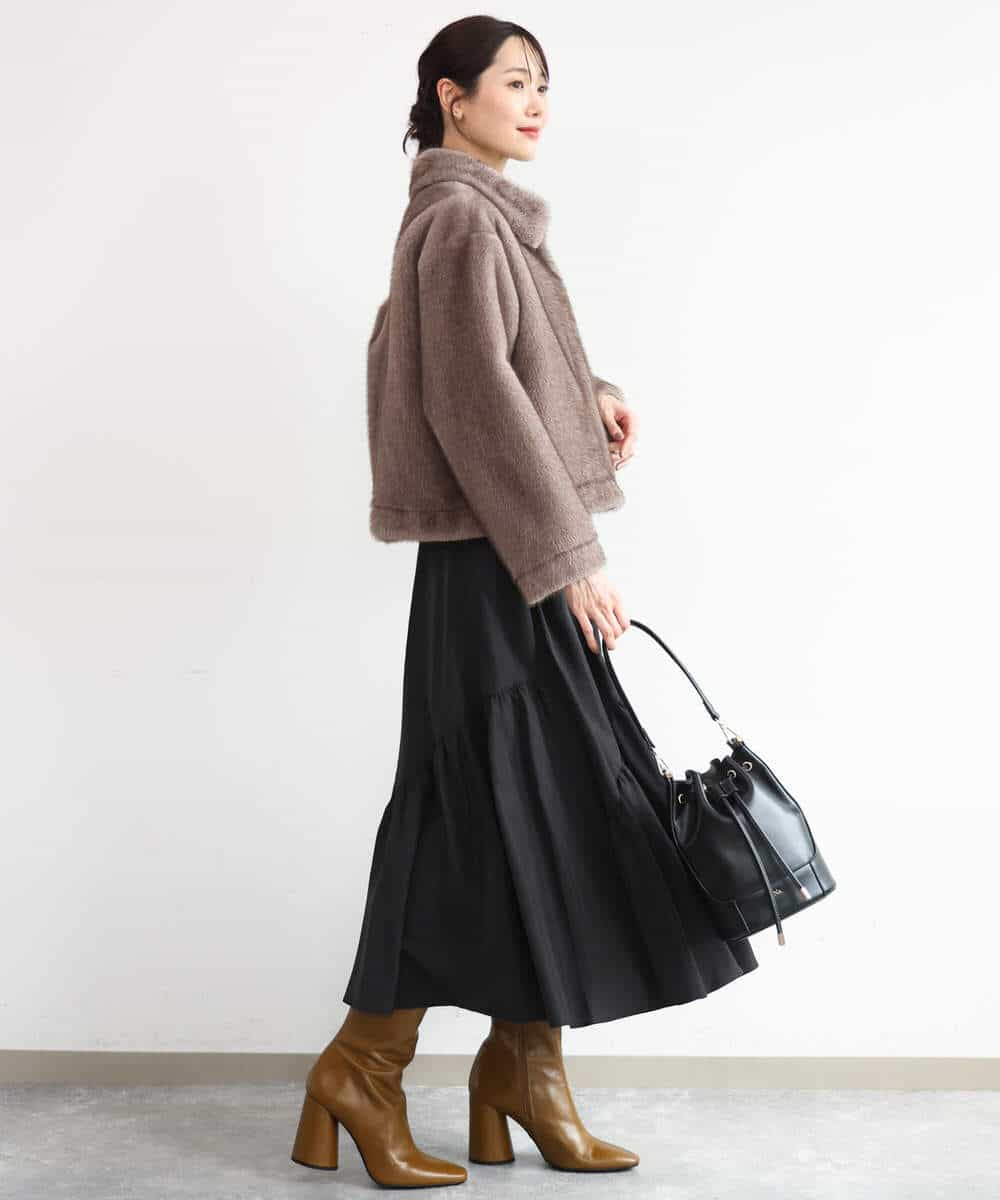 FR5JD21140 MK MICHEL KLEIN(MK ミッシェルクラン) [2way]バケツ型巾着バッグ ベージュ