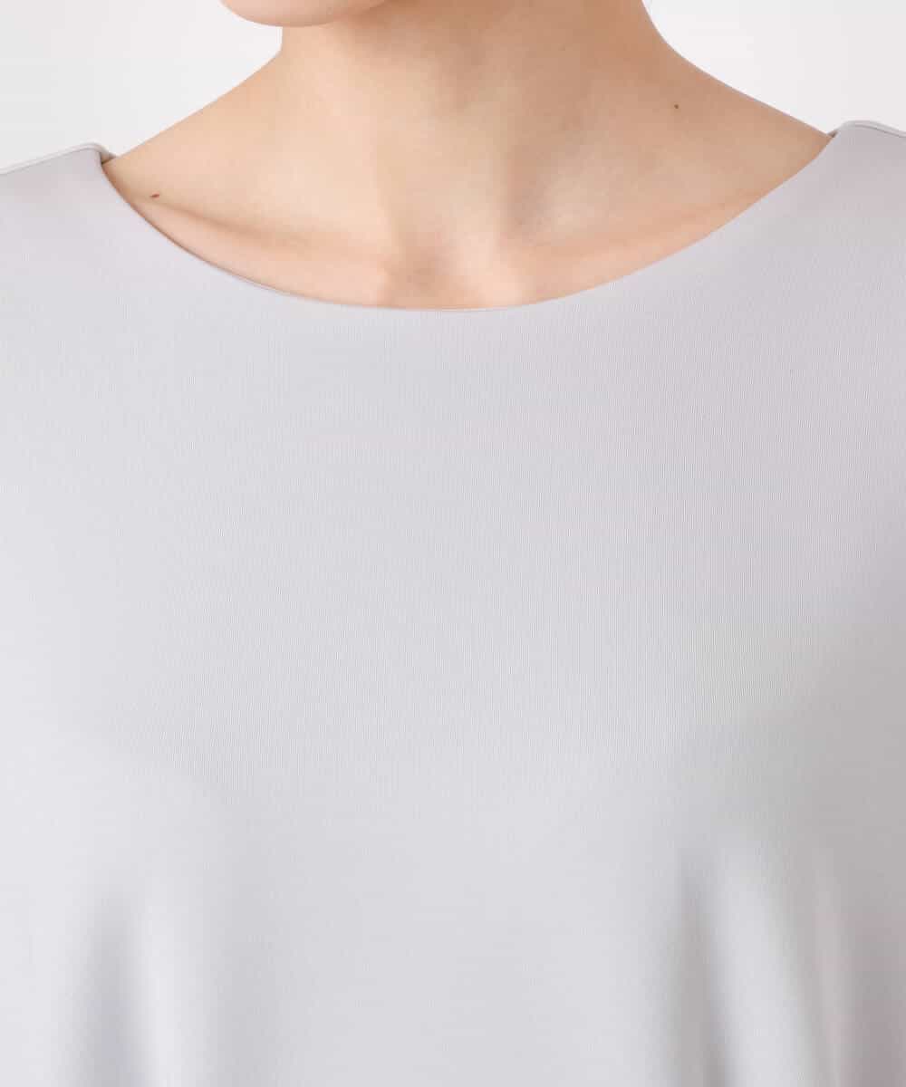 FUPFD01230 MK MICHEL KLEIN(MK ミッシェルクラン) [洗える]スムースダンボール タックワンピース ライトグレー