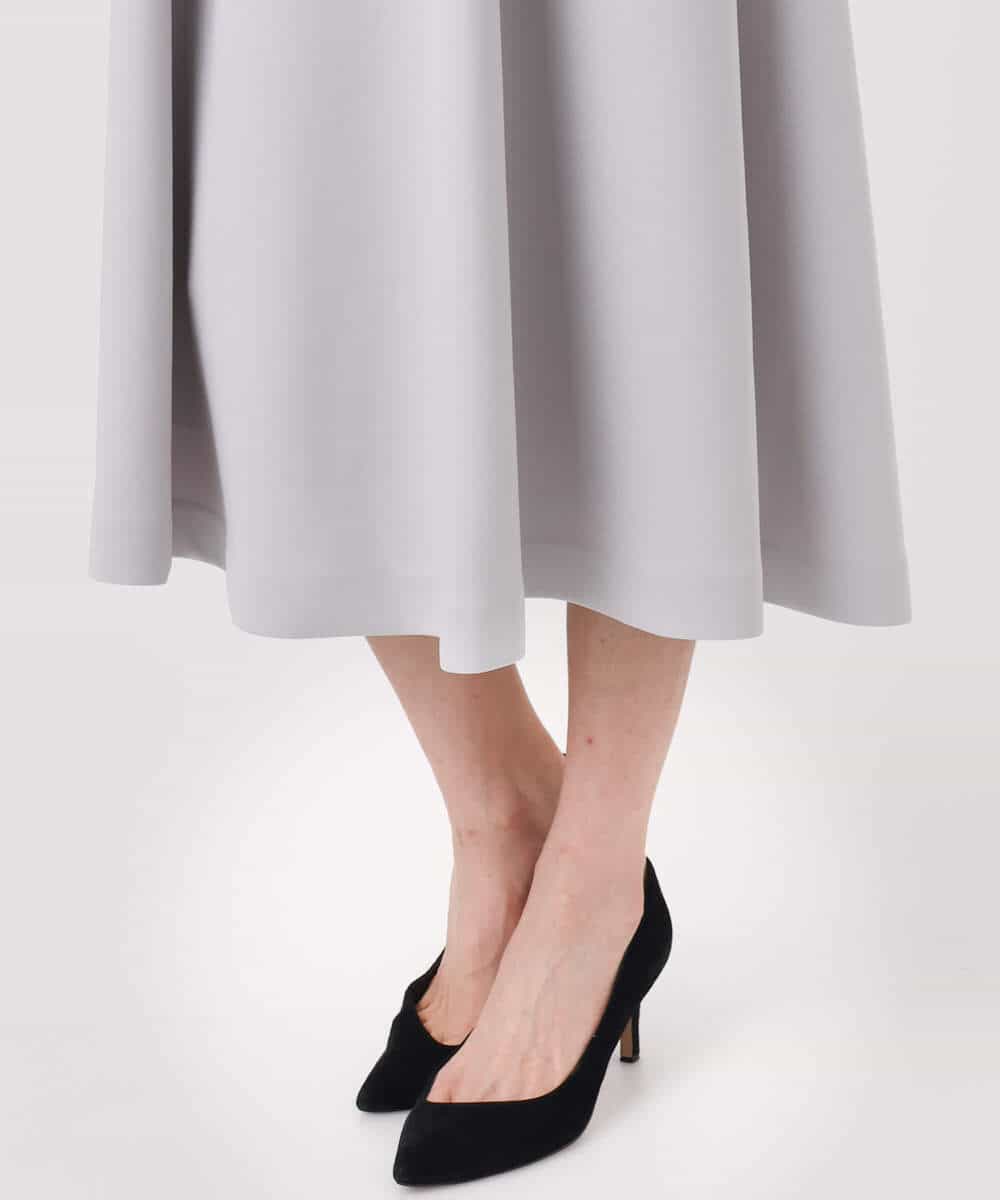 FUPFD01230 MK MICHEL KLEIN(MK ミッシェルクラン) [洗える]スムースダンボール タックワンピース ライトグレー