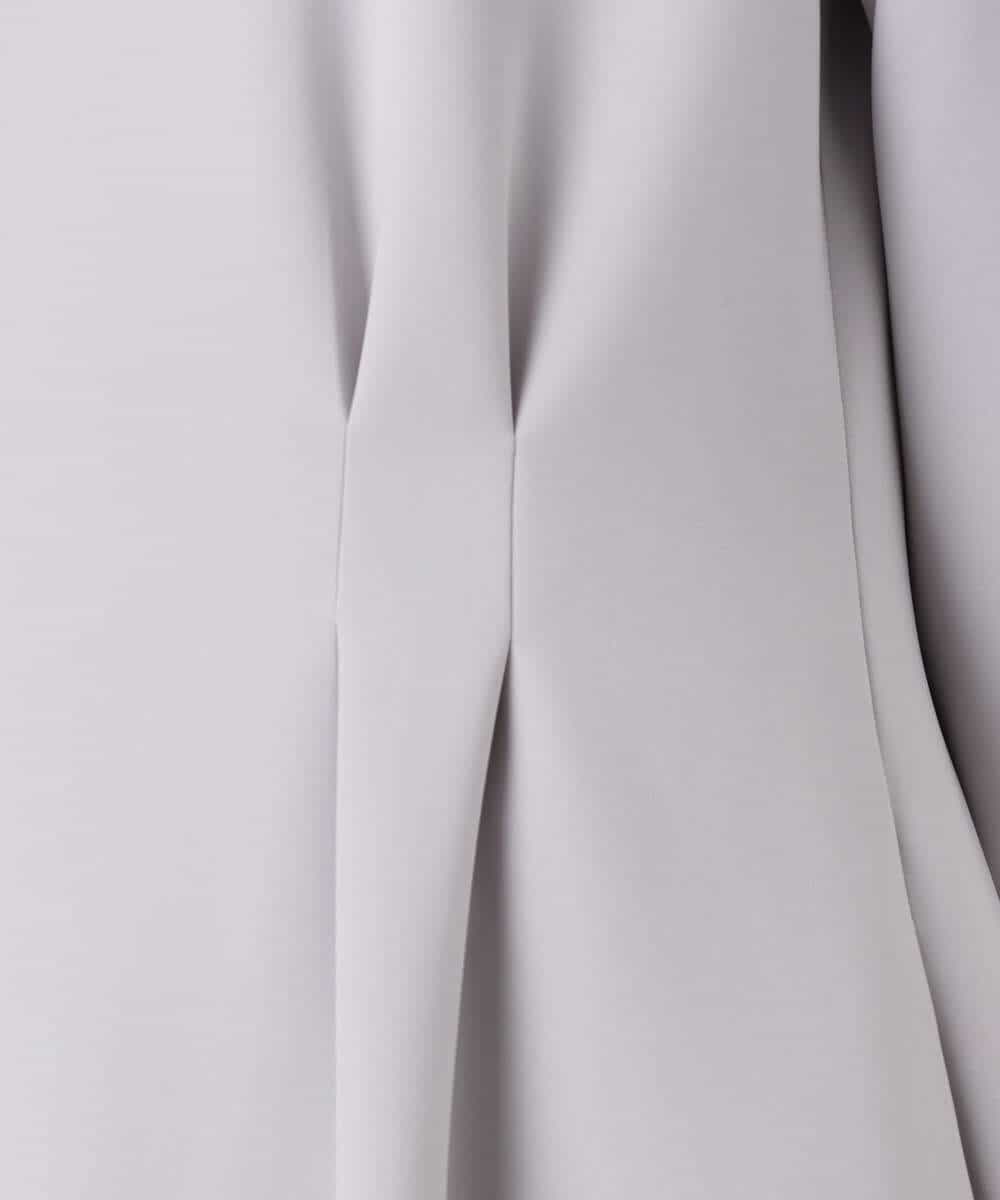 FUPFD01230 MK MICHEL KLEIN(MK ミッシェルクラン) [洗える]スムースダンボール タックワンピース ライトグレー