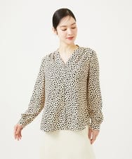 GBBEE03330 Sybilla(シビラ) ランダムドットプリントブラウス ブラック×ベージュ