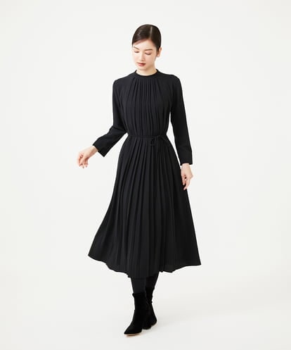 GBEAH03630 Sybilla センタープリーツ梨地ドレス
