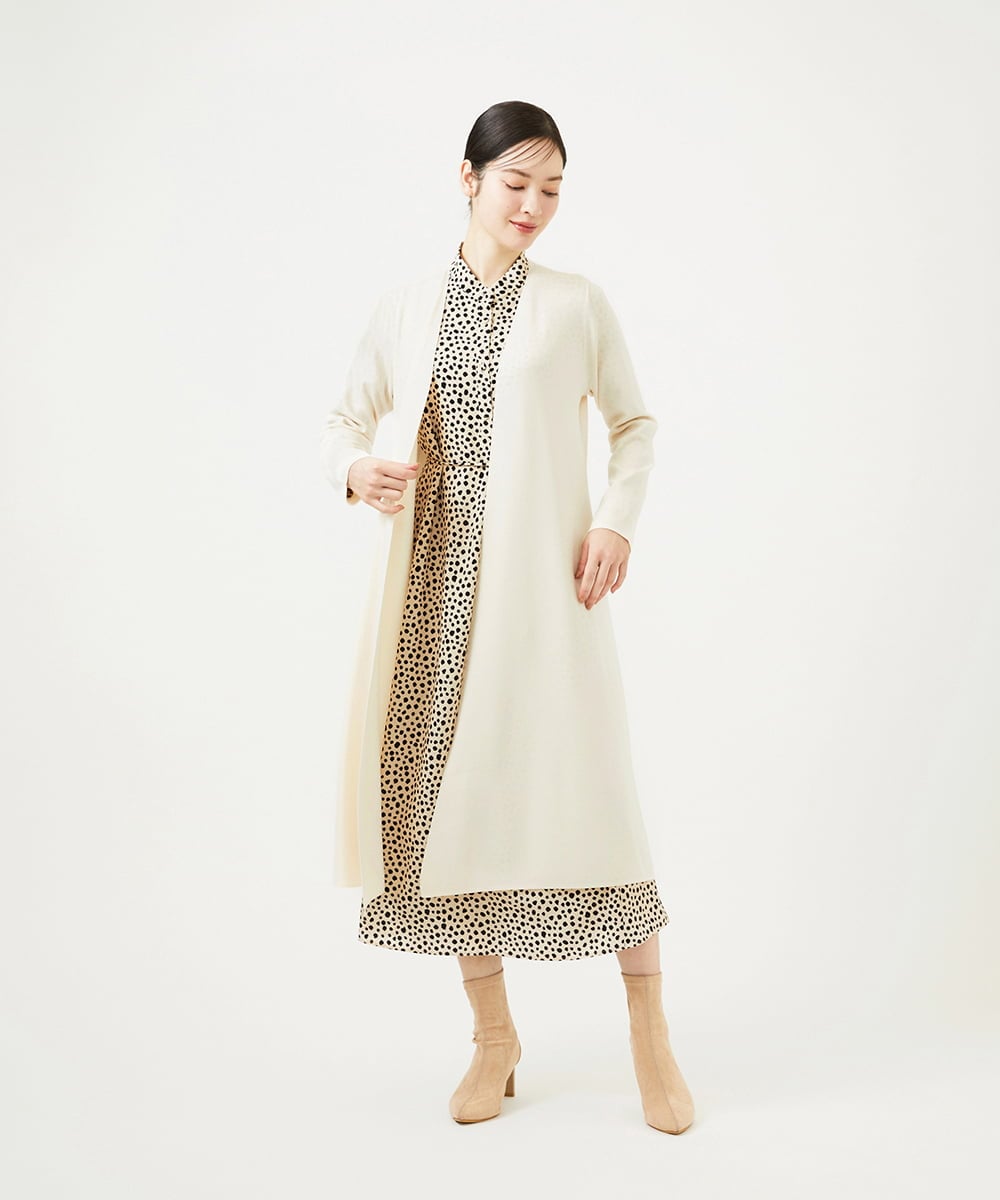 GBEEE03630 Sybilla(シビラ) ランダムドットプリントドレス ブラック×ベージュ