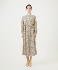 GBEEE03630 Sybilla(シビラ) ランダムドットプリントドレス ブラック×ベージュ