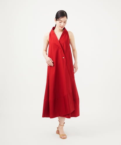 GBEGA58590 Sybilla 【SMART DRESS】オフカラーアメリカンスリーブドレス