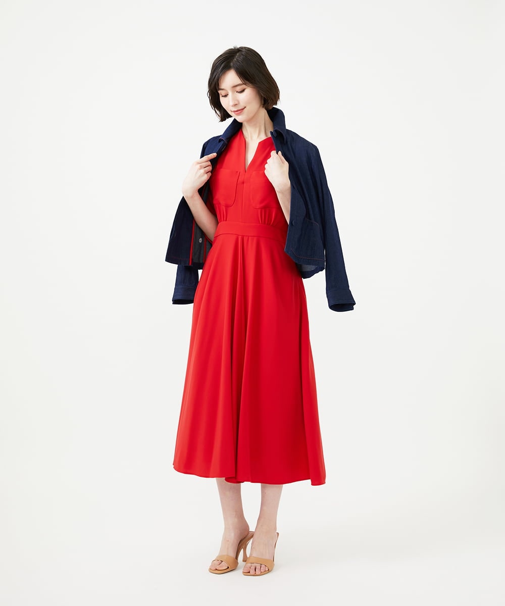 GBEGD35700 Sybilla(シビラ) 2ポケットドレス レッド