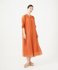 GBEHD30450 Sybilla(シビラ) 【メディア着用】バンドカラーシアーシャツドレス オレンジ