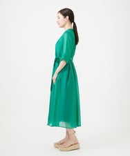 GBEHD30450 Sybilla(シビラ) 【メディア着用】バンドカラーシアーシャツドレス グリーン