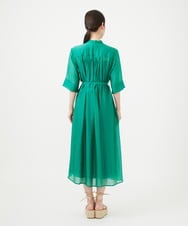 GBEHD30450 Sybilla(シビラ) 【メディア着用】バンドカラーシアーシャツドレス グリーン