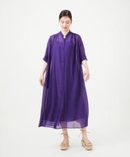 GBEHD30450 Sybilla(シビラ) 【メディア着用】バンドカラーシアーシャツドレス パープル