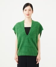 GBFAG30430 Sybilla(シビラ) Vネックファーニット グリーン