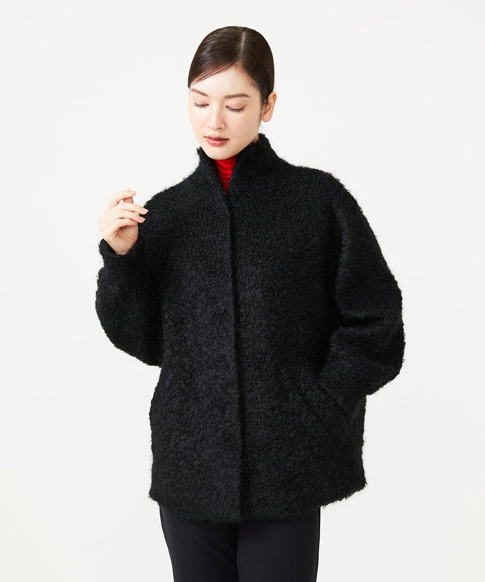 GBJAH01900 Sybilla(シビラ) モヘヤループショートコート ブラック