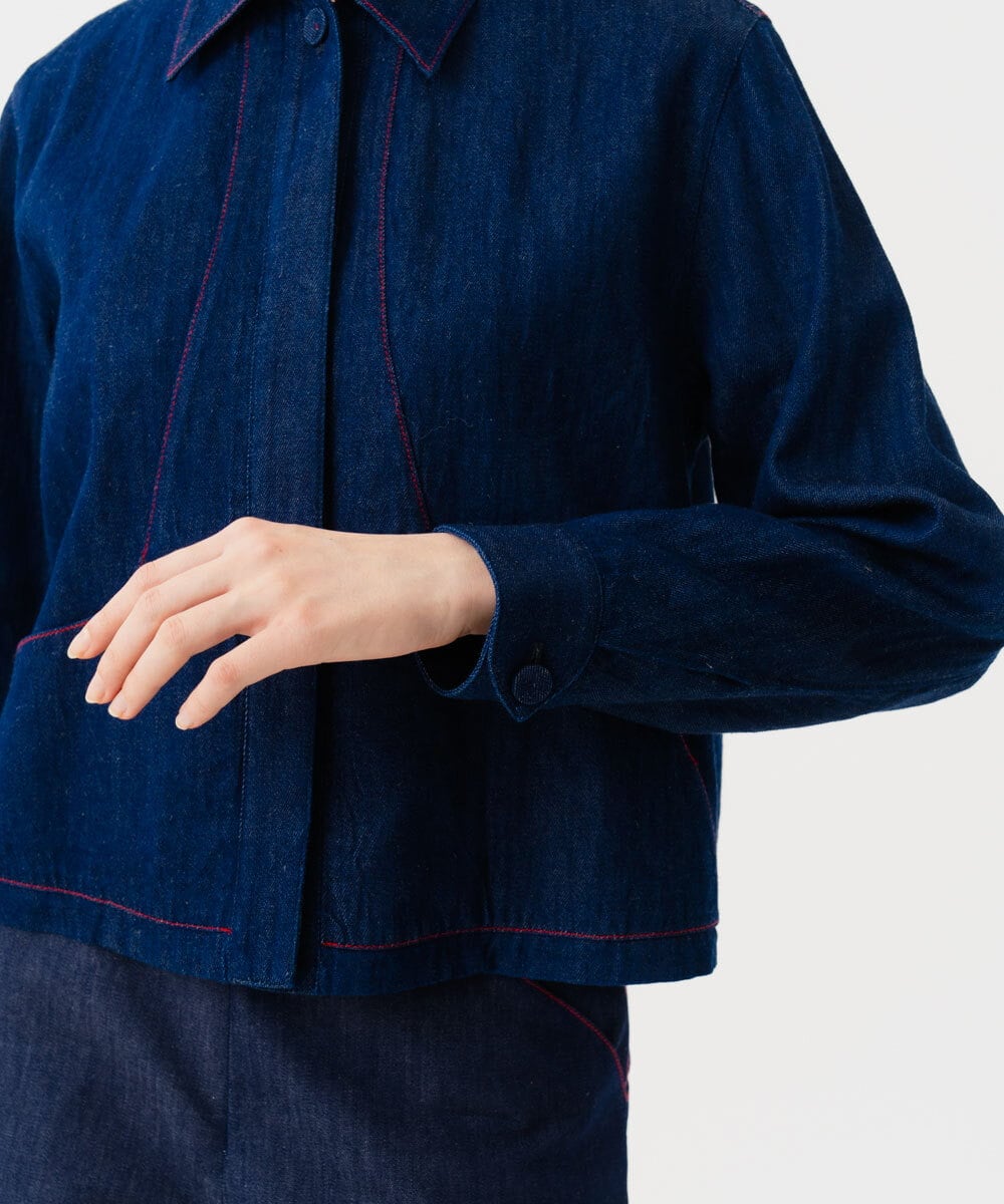GBJGF04450 Sybilla(シビラ) 【再入荷】ステッチデニムジャケット インディゴ