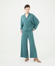 GBLAG01400 Sybilla(シビラ) 【メディア着用】ジョーゼットワイドパンツ グリーン