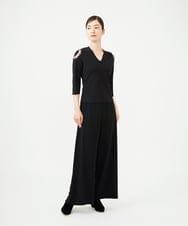 GBLAG01400 Sybilla(シビラ) 【メディア着用】ジョーゼットワイドパンツ ブラック