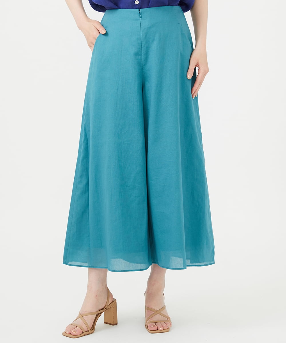 GBLHD04360 Sybilla(シビラ) スカート風クロップドパンツ ブルーグリーン