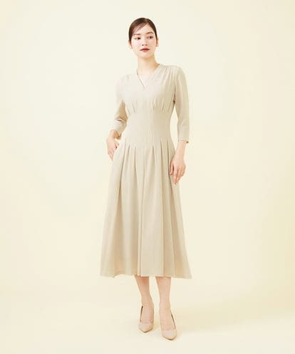 GDEJX22420 Sybilla タッキングデザインドレス（7分袖）