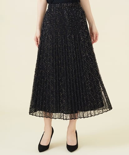 GDHJW16690 Sybilla ラメチュールプリーツスカート