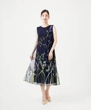 GDPGD90800 Sybilla(シビラ) リーフ刺繍チュールドレス ネイビー
