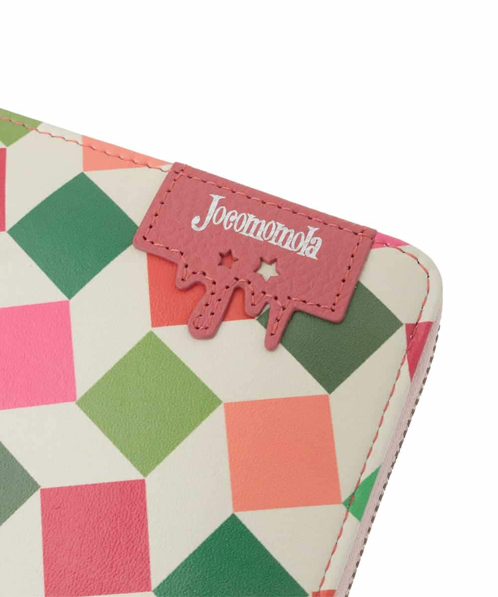 GFYJH03185 Jocomomola(ホコモモラ) モチーフデザインラウンドジップ牛革長財布 ピンク