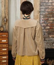GJBAD02220 Jocomomola(ホコモモラ) Arriate セーラーカラーコーデュロイブラウス グレー×イエロー