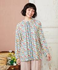 GJBFD30200 Jocomomola(ホコモモラ) Sancho Panza フラワープリントブラウス アイボリー
