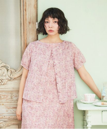 GJBHD51240  【2WAY】Ilusion フラワー総刺繍ブラウス