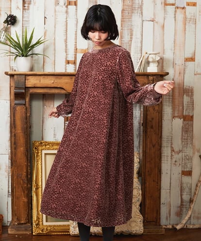 GJEAE51350  Tardin calido オパールフラワーモチーフワンピース